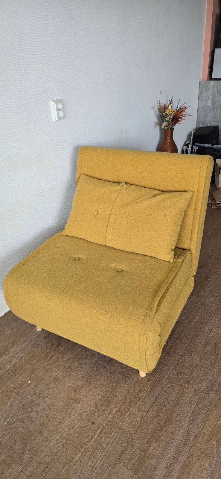 Gele slaapfauteuil / slaapstoel, Ophalen, Eenpersoons