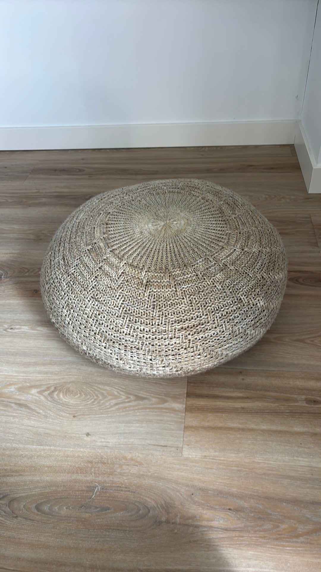 Poef met gebreide hoes, Ophalen, Minder dan 50 cm, Gebruikt, 125 cm of meer