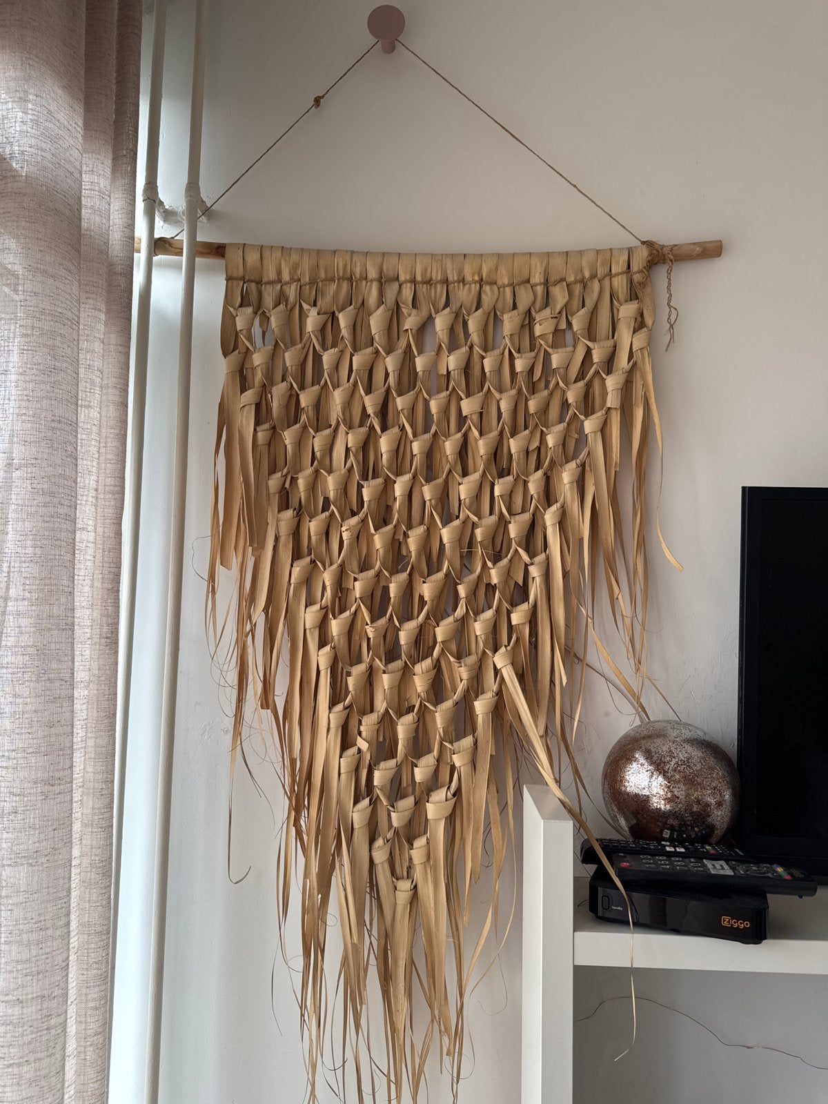 Boho wandhanger van natuurlijk materiaal, Ophalen of Verzenden, Zo goed als nieuw, Handgemaakt, Boho