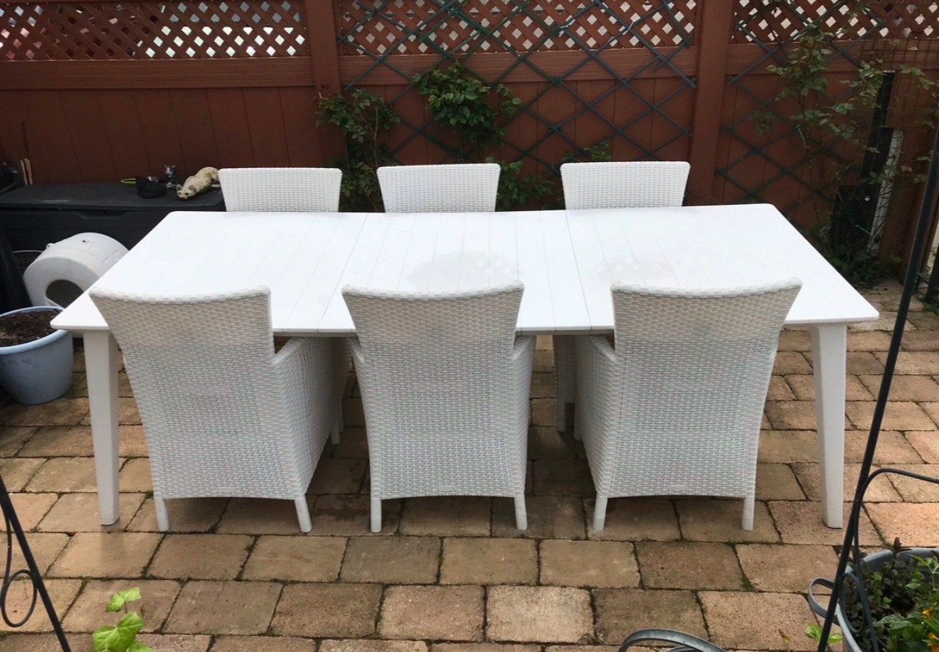 Keter Iowa Tuinset met 6 Stoelen en Uitschuifbare Tafel, Ophalen, Kunststof, Gebruikt, Eettafel