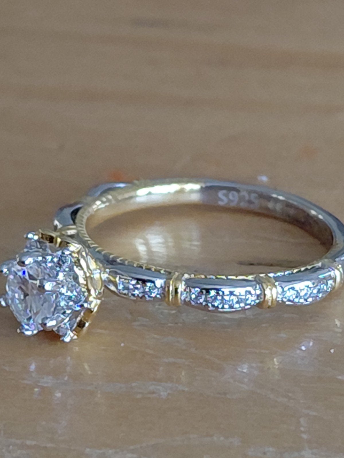SCHITTERENDE ZILVER 925 GEMERKTE MET 14 krt GOUD VERGULDE DE, Ophalen of Verzenden