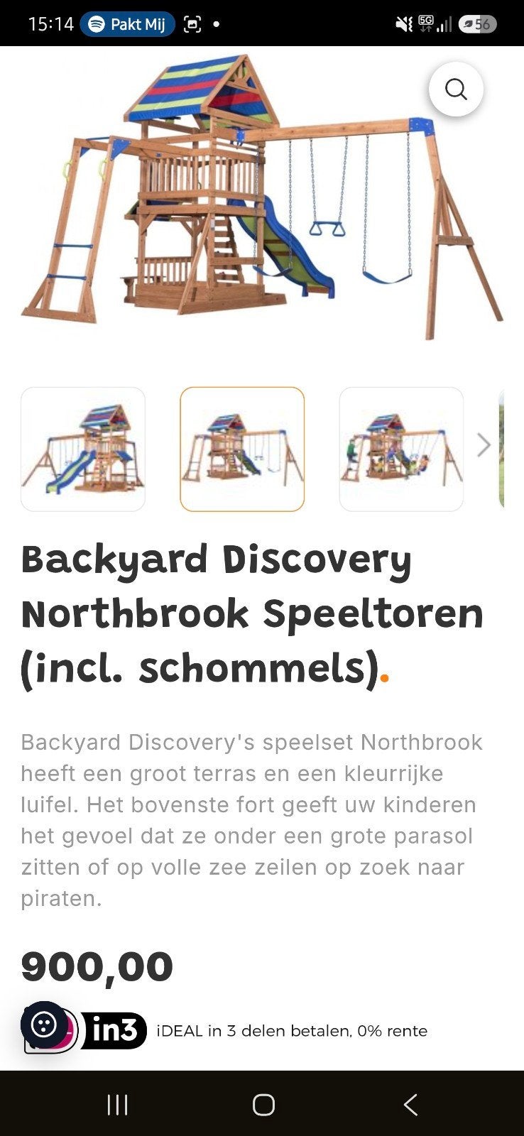 Backyard Discovery Northbrook Speeltoestel met glijbaan, Ophalen, Gebruikt, Schommel