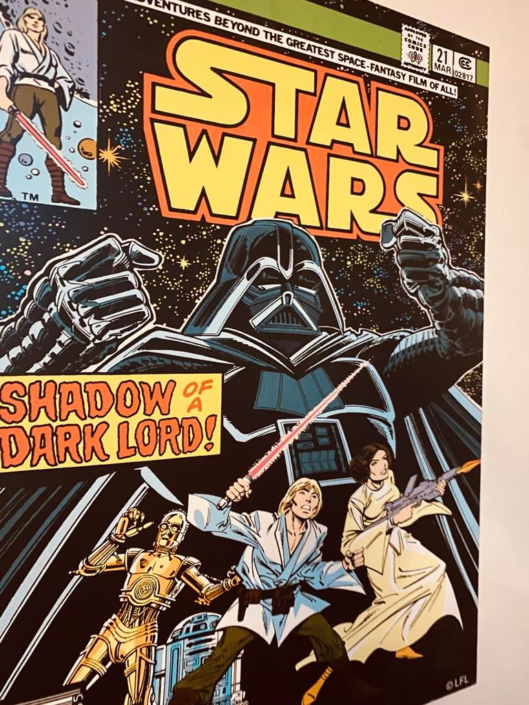 Origineel Star Wars Comic Cover Poster, Ophalen, Rechthoekig Staand, Zo goed als nieuw, A1 t/m A3