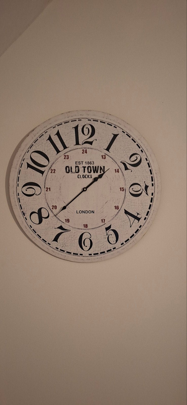 Wandklok 'Old Town Clocks London' - Vintage Stijl, Ophalen, Wit, Vintage, Analoog