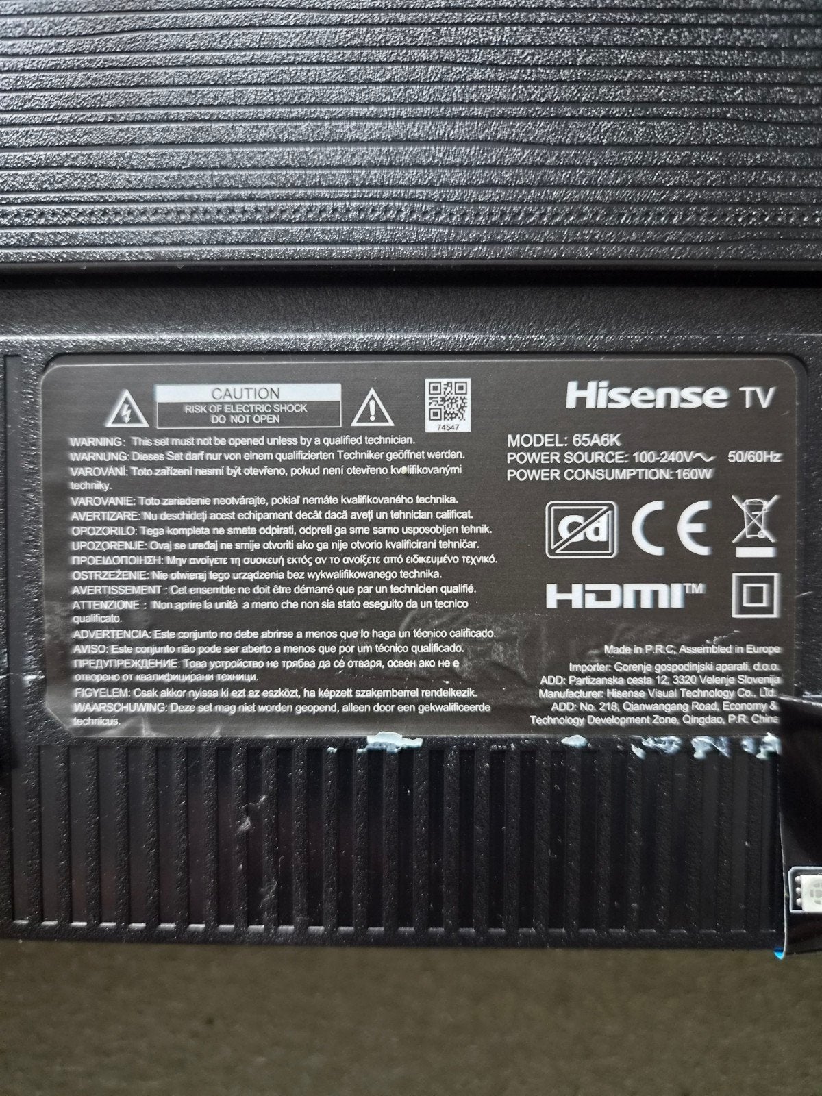 Foto 3 van Hisense 65 inch 4K UHD Smart TV (65A6K)