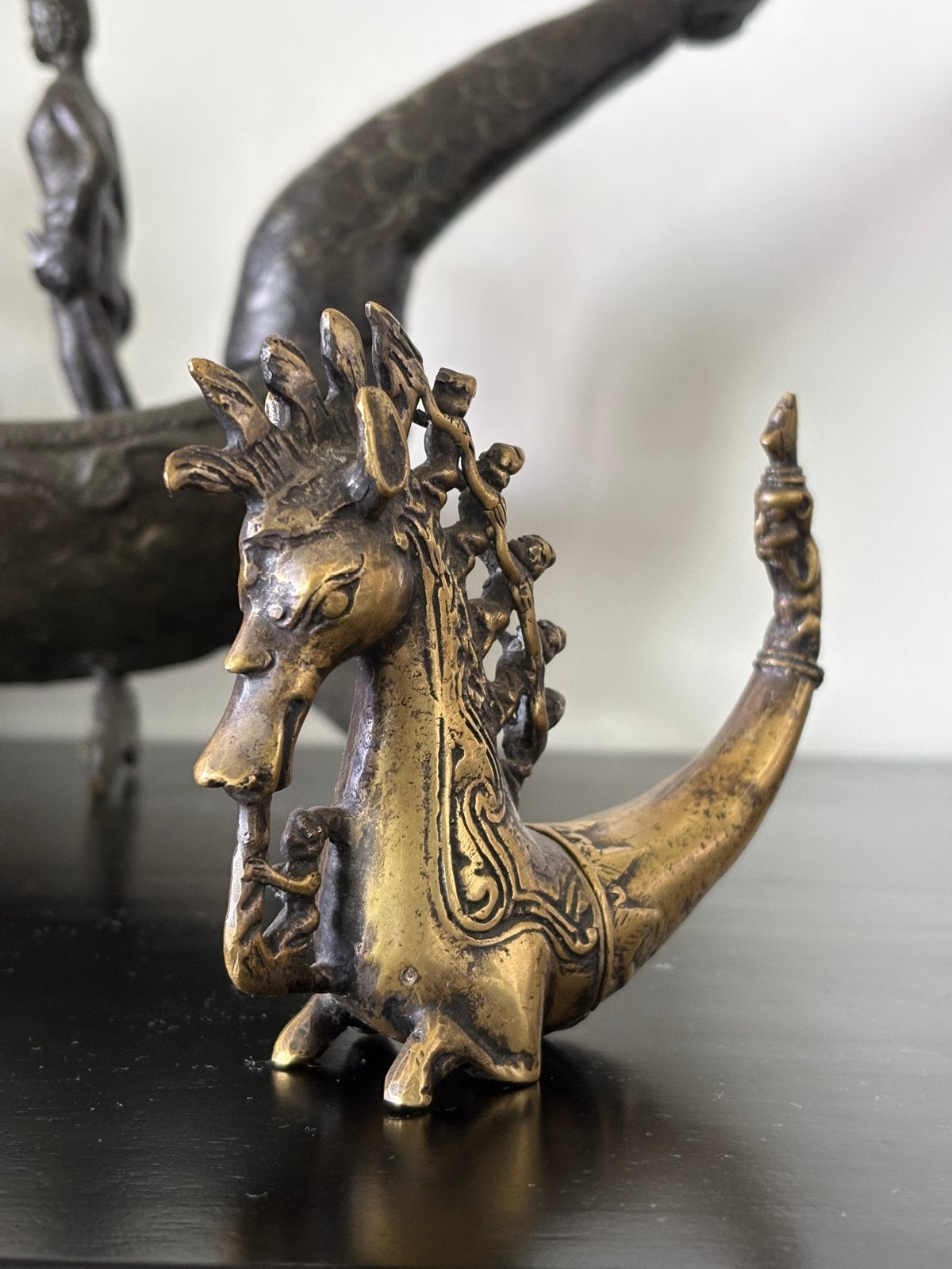 Bronzen Naga Morsarang – Batak, Noord-Sumatra, Ophalen of Verzenden
