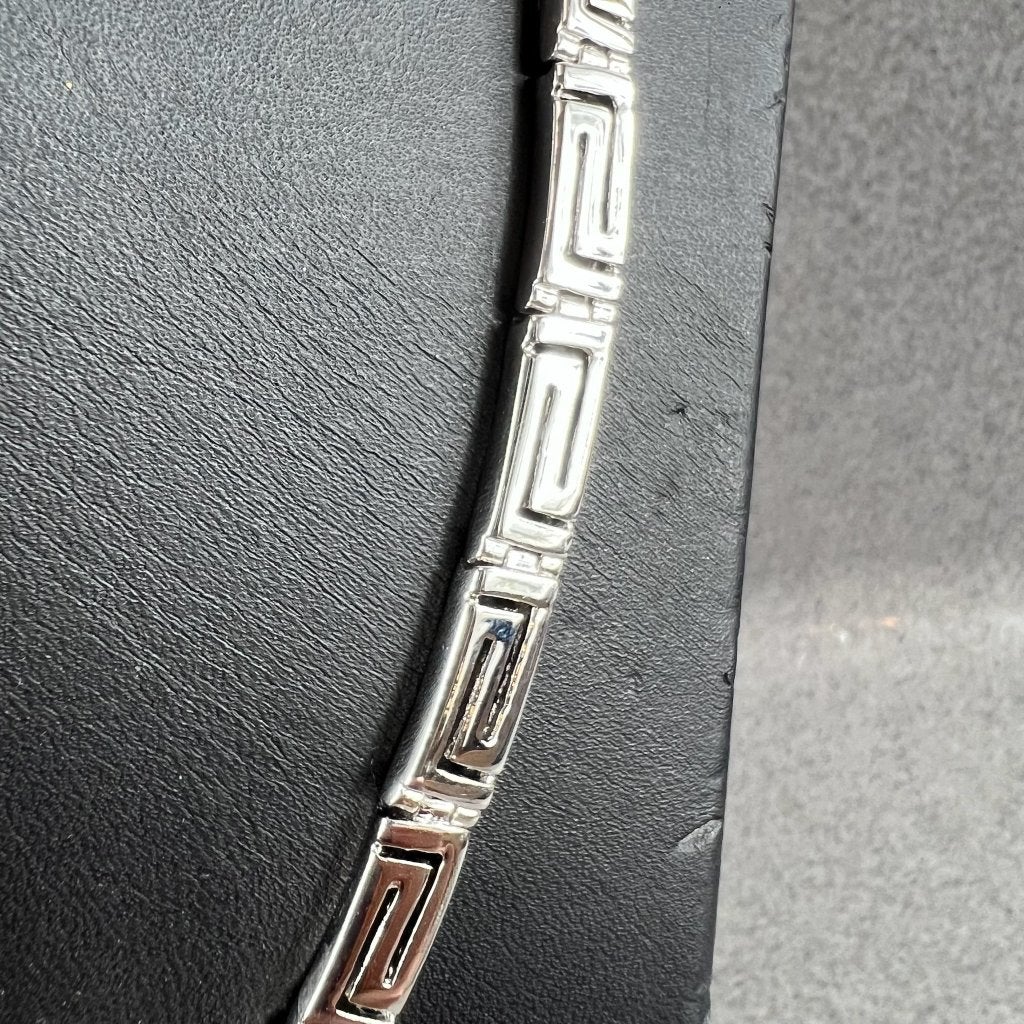 Zilveren Ketting Collier Versace logo | 34,90g |45cm| 413890, Ophalen of Verzenden, Gebruikt, Zilver, Zilver