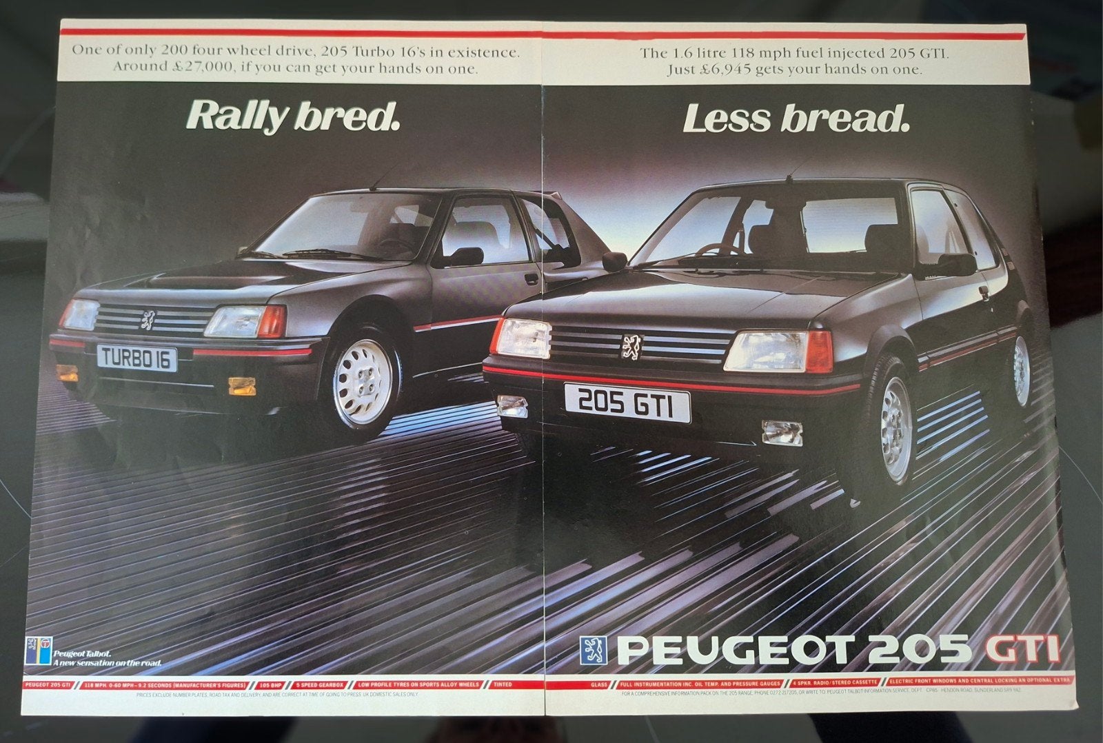 Advertentie Peugeot 205 GTI / 205 Turbo 16, Ophalen, 1980 tot heden, Knipsel(s)