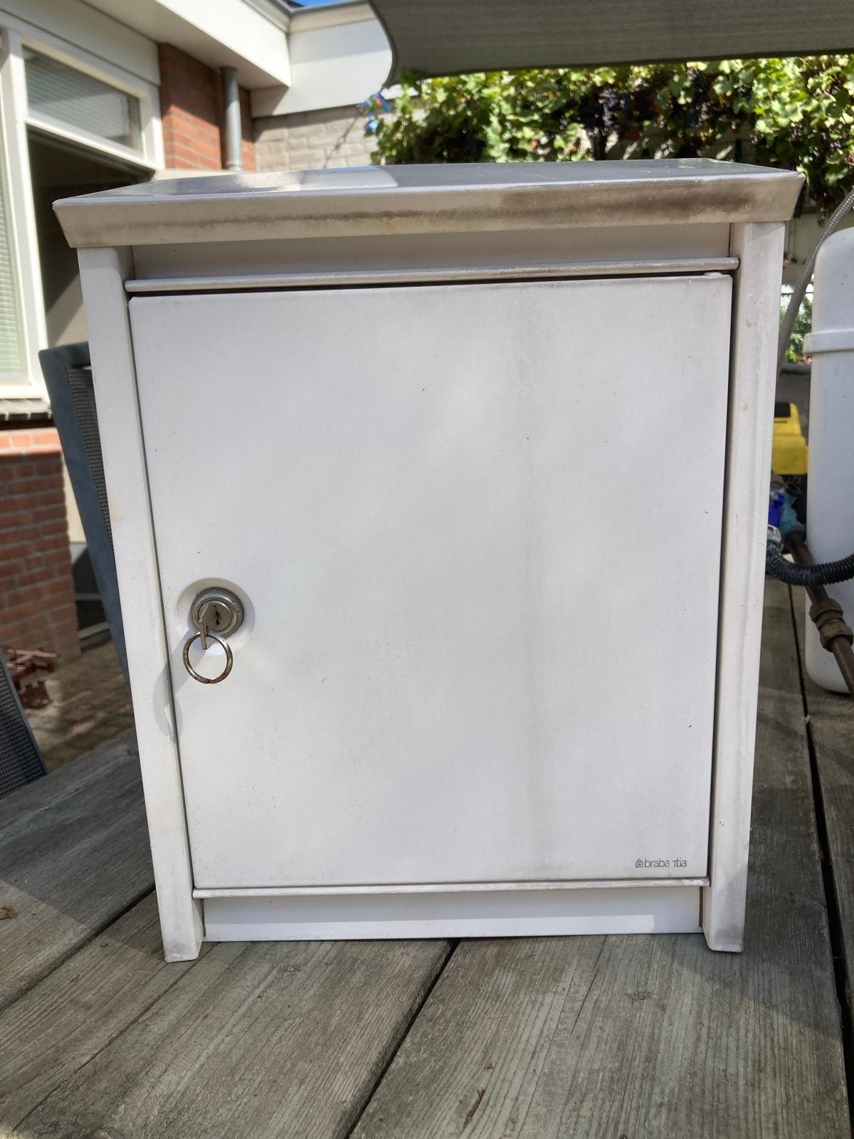 Brabantia brievenbus - Wit, gebruikt, Tuin en Terras, Brievenbussen, Ophalen, Gebruikt, Staal, Wandbrievenbus