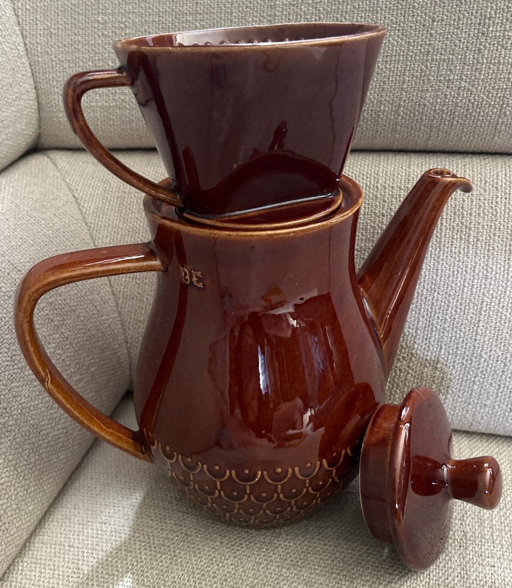 Vintage Douwe Egberts DE koffiepot met filterhouder, Ophalen