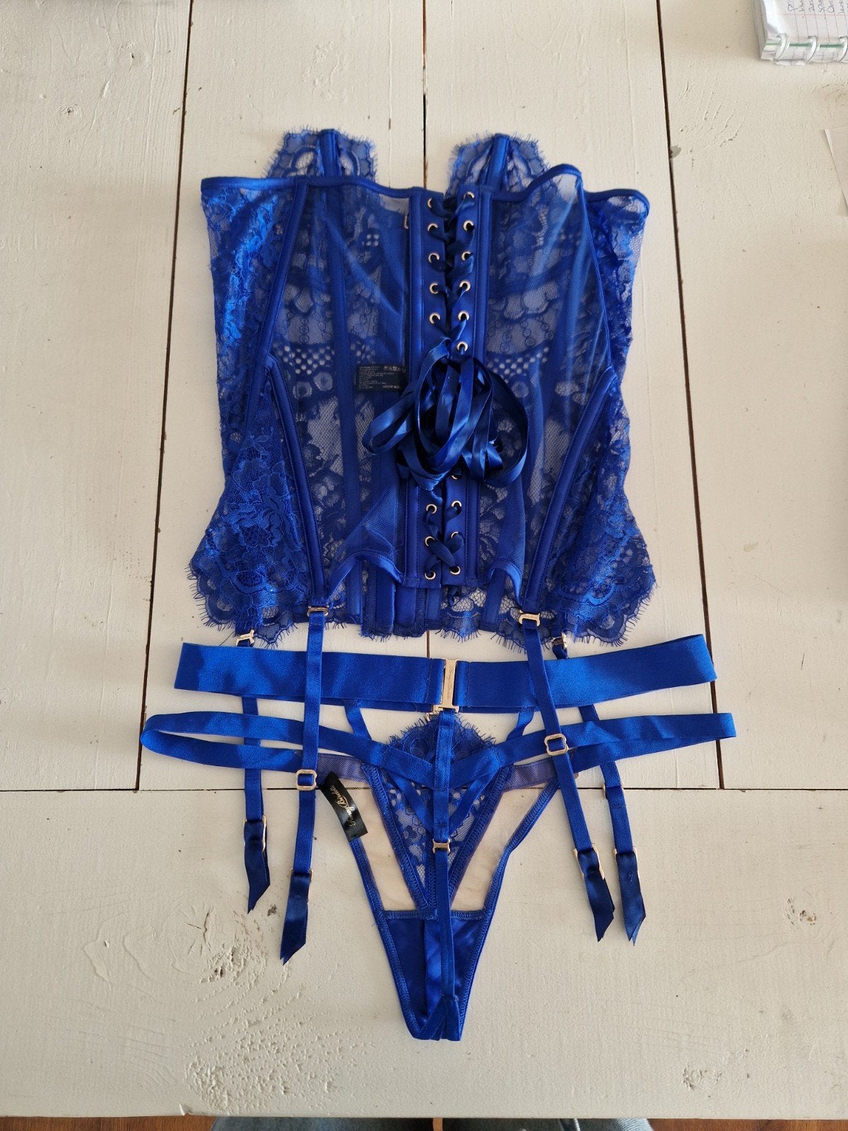 Honey Birdette korset met string, ., Zwart, Ophalen of Verzenden, Body of Korset
