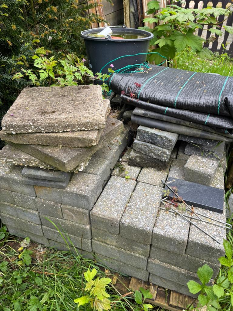Ongeveer 3,5m2 gratis klinkers, Tuin en Terras, Tegels en Klinkers, Ophalen, Gebruikt, Klinkers, Minder dan 5 m²