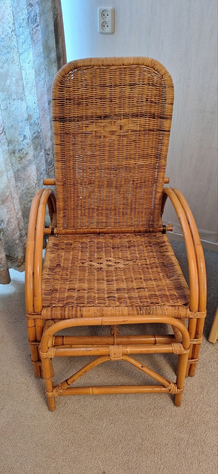 Rotan ligstoel, Ophalen, Bruin, Eén