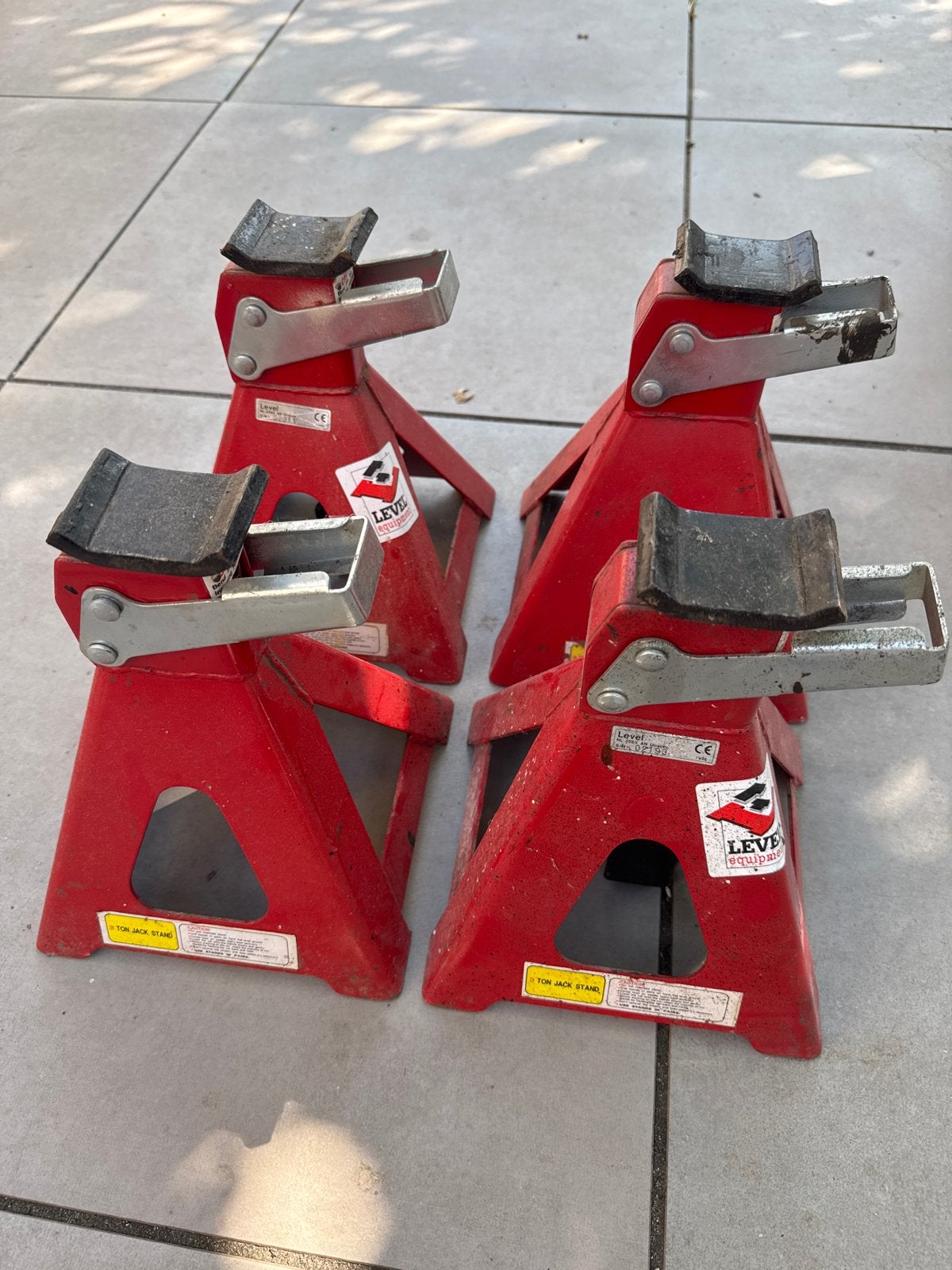 Set van 4 Jack Stands 3 Ton Assteunen, Verzenden, Gebruikt, Manueel, Schaarkrik
