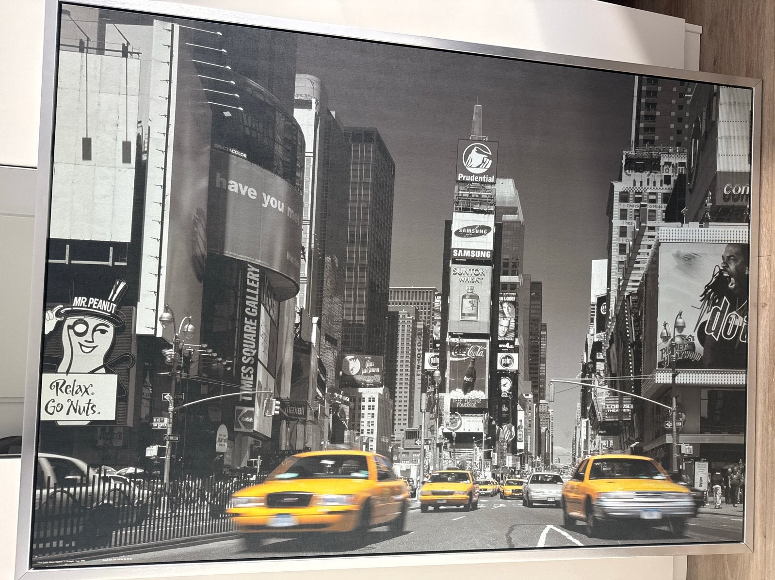 Times Square New York canvas foto schilderij, Ophalen, 125 cm of meer, Zo goed als nieuw, Schilderij