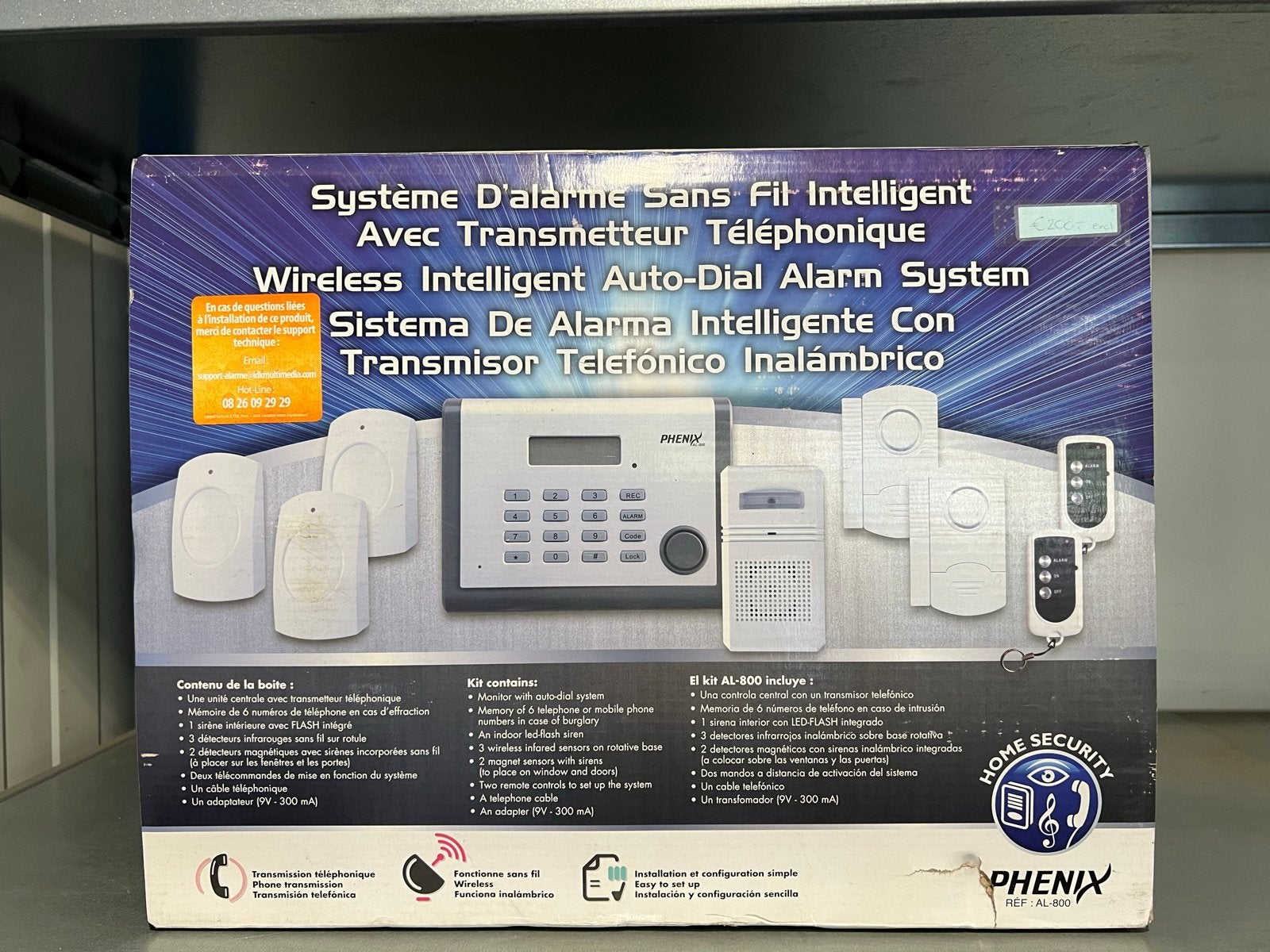 Phenix AL-300 Draadloos Intelligent Auto-Dial Alarmsysteem, Beweging, Nieuw, Ophalen of Verzenden, Compleet systeem