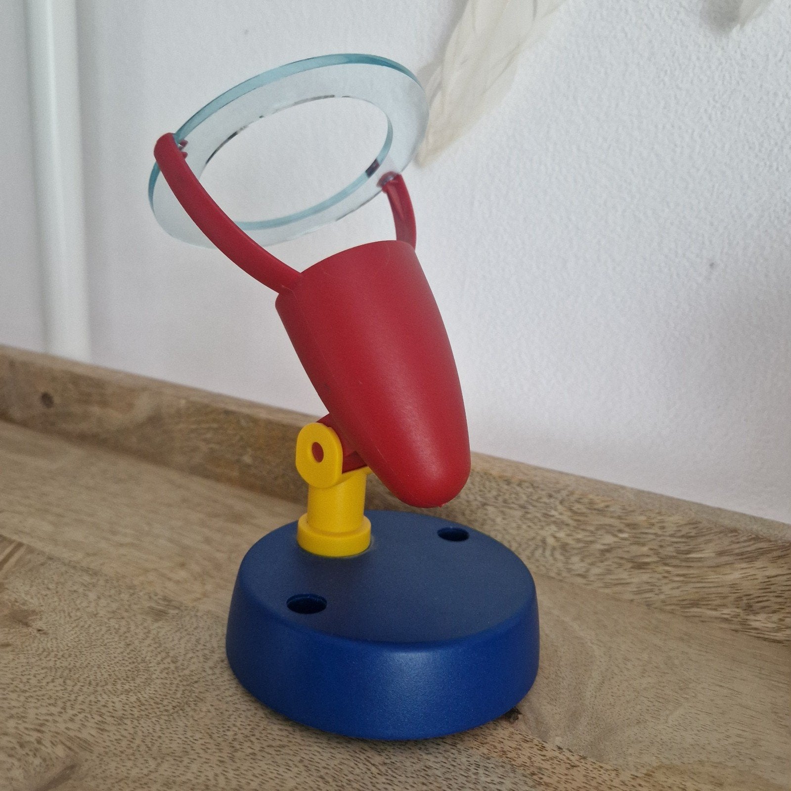Vintage wandlamp bedlampje rood/blauw, Ophalen of Verzenden, Gebruikt, Vintage, Speels