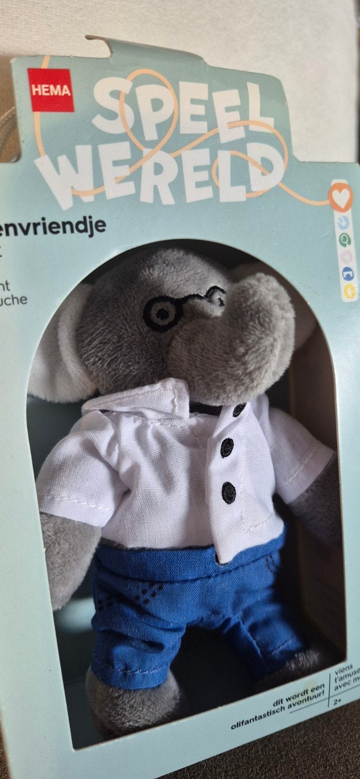 Hema DierenVriendje Olifant Knuffel - Nieuw in verpakking, Hema, Grijs, Nieuw, Ophalen of Verzenden