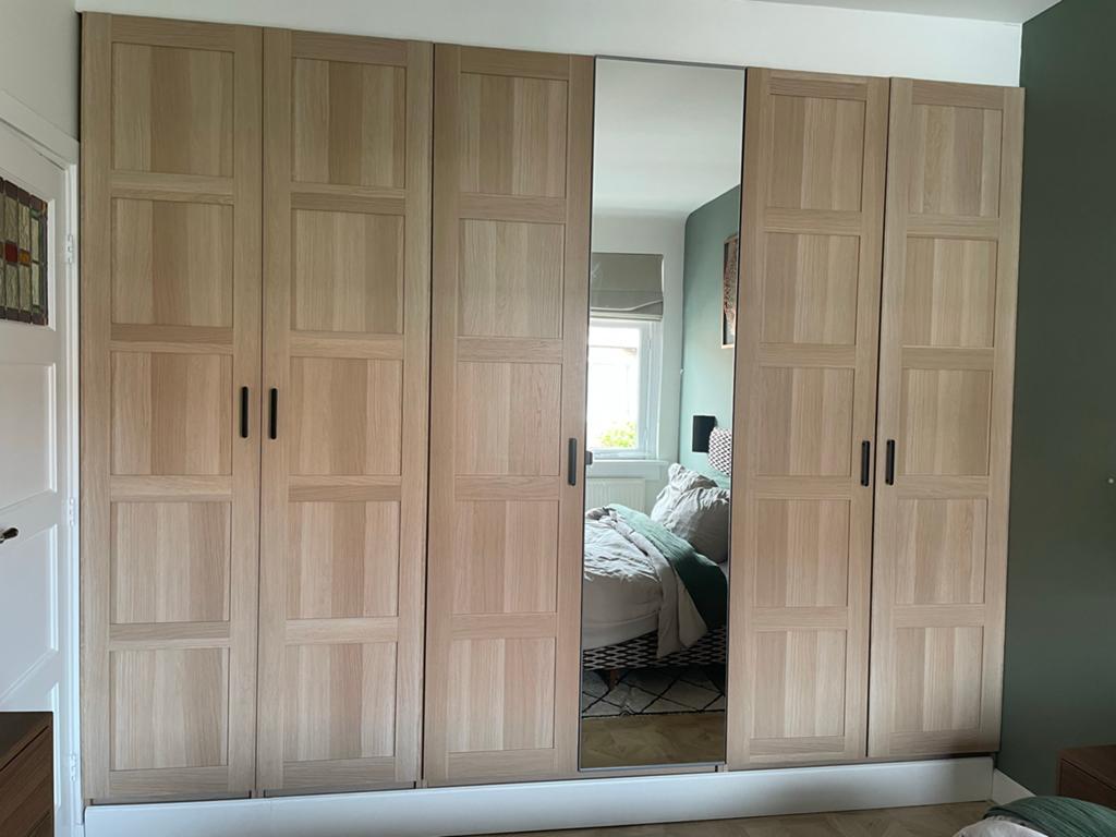 5 IKEA Deuren / kastdeuren Bergsbo Eikenhout, Ophalen, Minder dan 80 cm, 215 cm of meer, Overige typen
