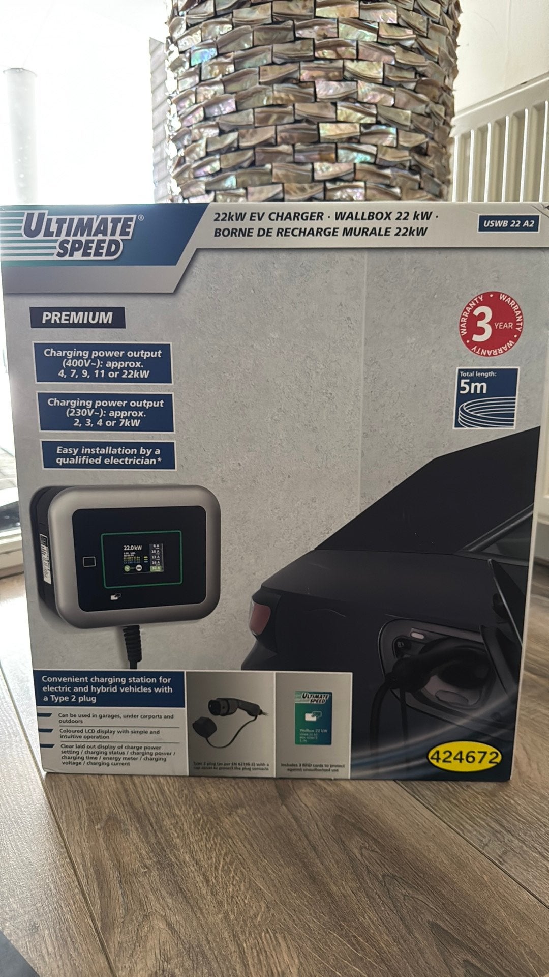 UltimateSpeed 22kW 3-fase Wallbox Type 2 – 5m. Nieuw in doos, Auto diversen, Laadpalen, Ophalen, Nieuw, Laadpaal
