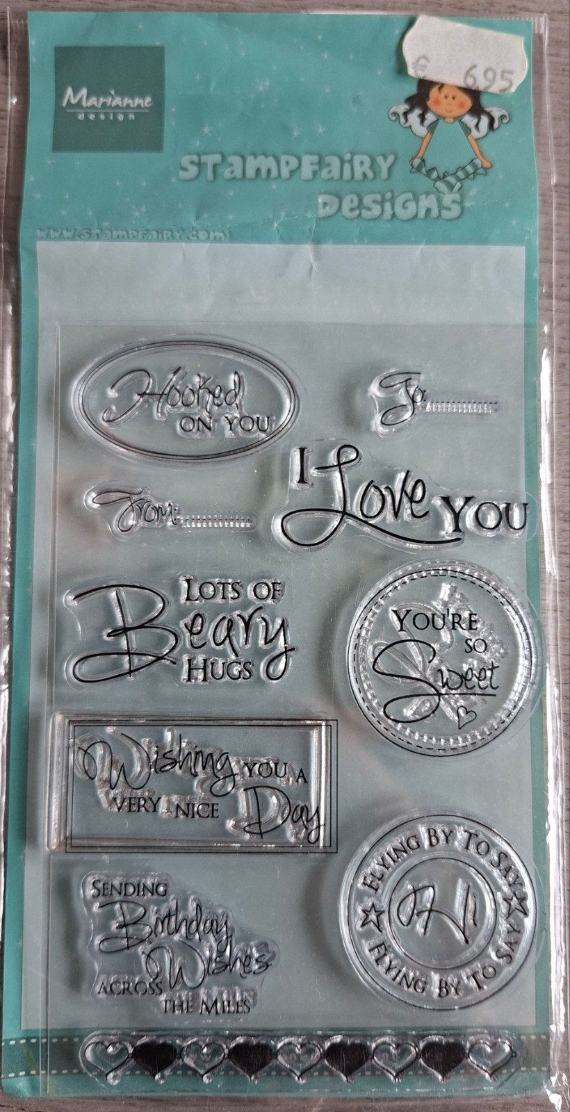 Marianne Design Clearstamp SF1113 - Teksten, Ophalen of Verzenden, Zo goed als nieuw, Clearstamp