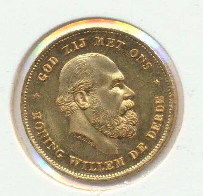 Nederland gouden tientje Willem 3 (Willekeurig jaartal), Postzegels en Munten, Edelmetalen en Baren, Goud, Ophalen of Verzenden
