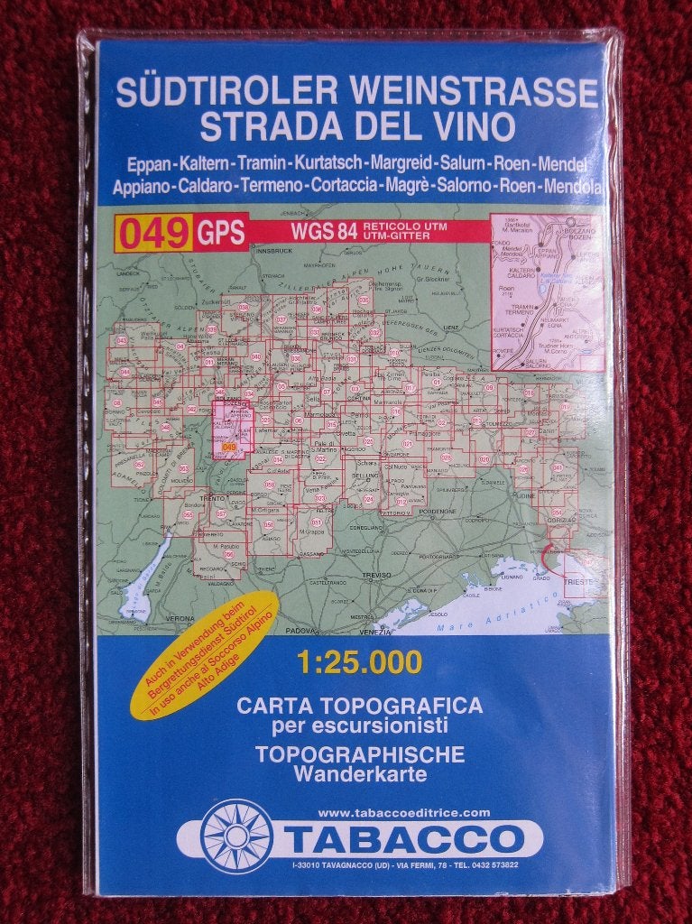 Tabacco Wanderkarte 049 Südtiroler Weinstrasse, 2011, Boeken, Atlassen en Landkaarten, Gelezen, Verzenden, Italië, Landkaart