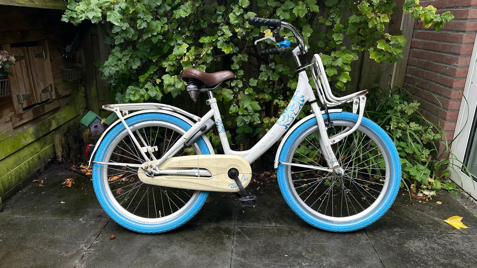 Alpina kinderfiets 22 inch wit - opknapper met nieuwe banden, Ophalen, Gebruikt, Terugtraprem, 20 inch of meer