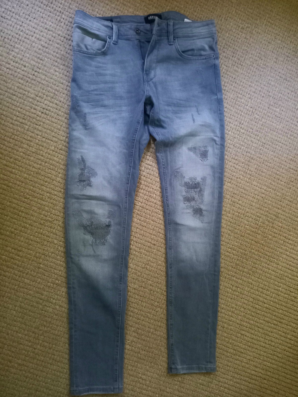 Refill spijkerbroek, W30/L32, grijs/blauw, Blauw, Overige jeansmaten, Nieuw, Refill
