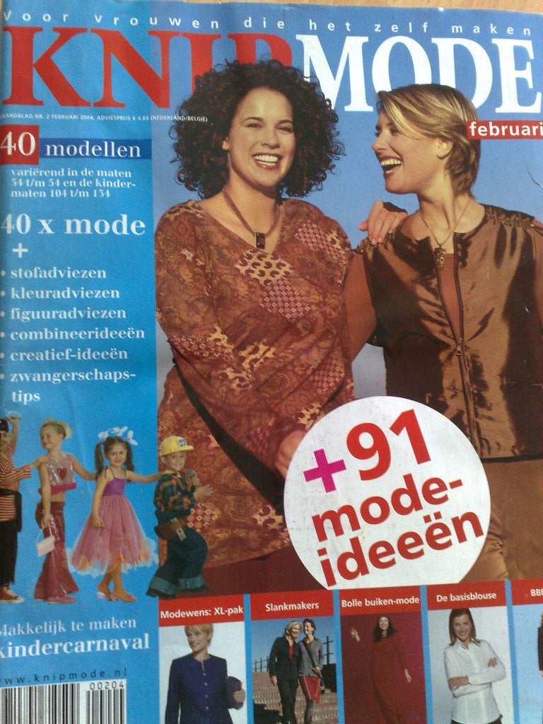 6 x Knipmode uit jaargang 2004, Hobby en Vrije tijd, Verzenden, Gebruikt, Vrouw, Knipmode