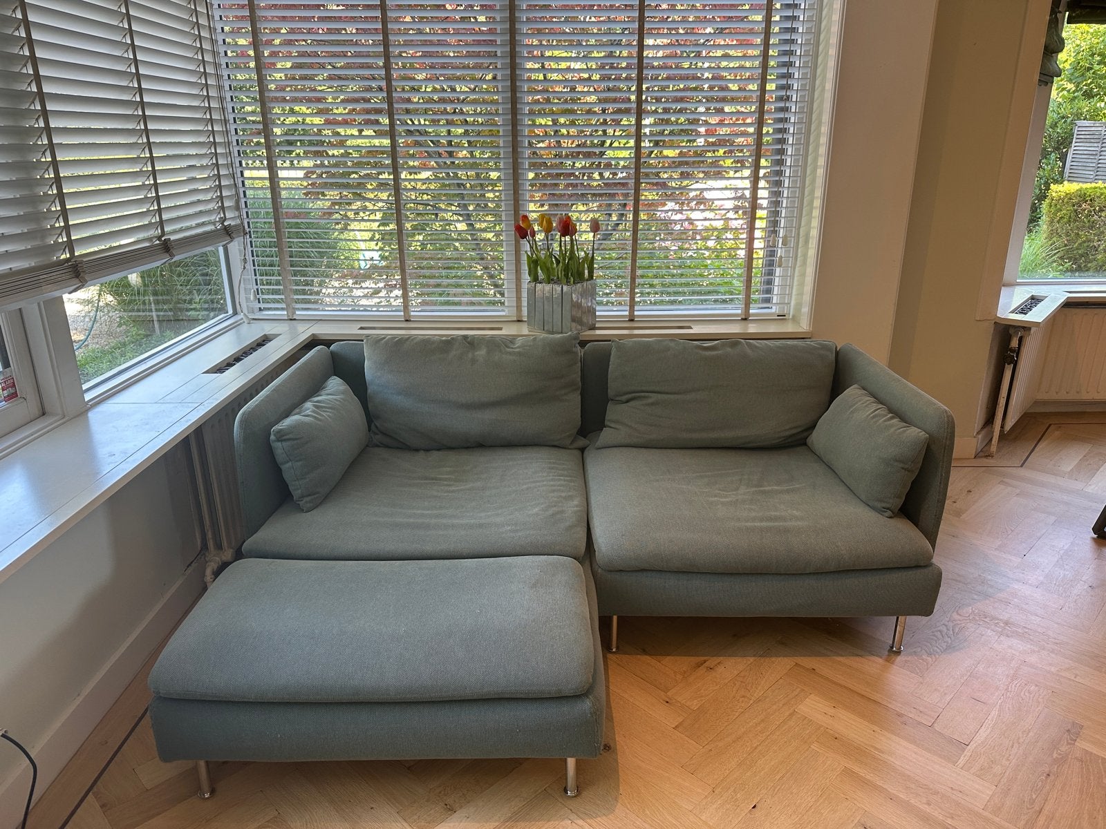 Ikea SÖDERHAMN bank. Groen/blauw, Ophalen, 250 tot 300 cm, Gebruikt, 100 tot 125 cm