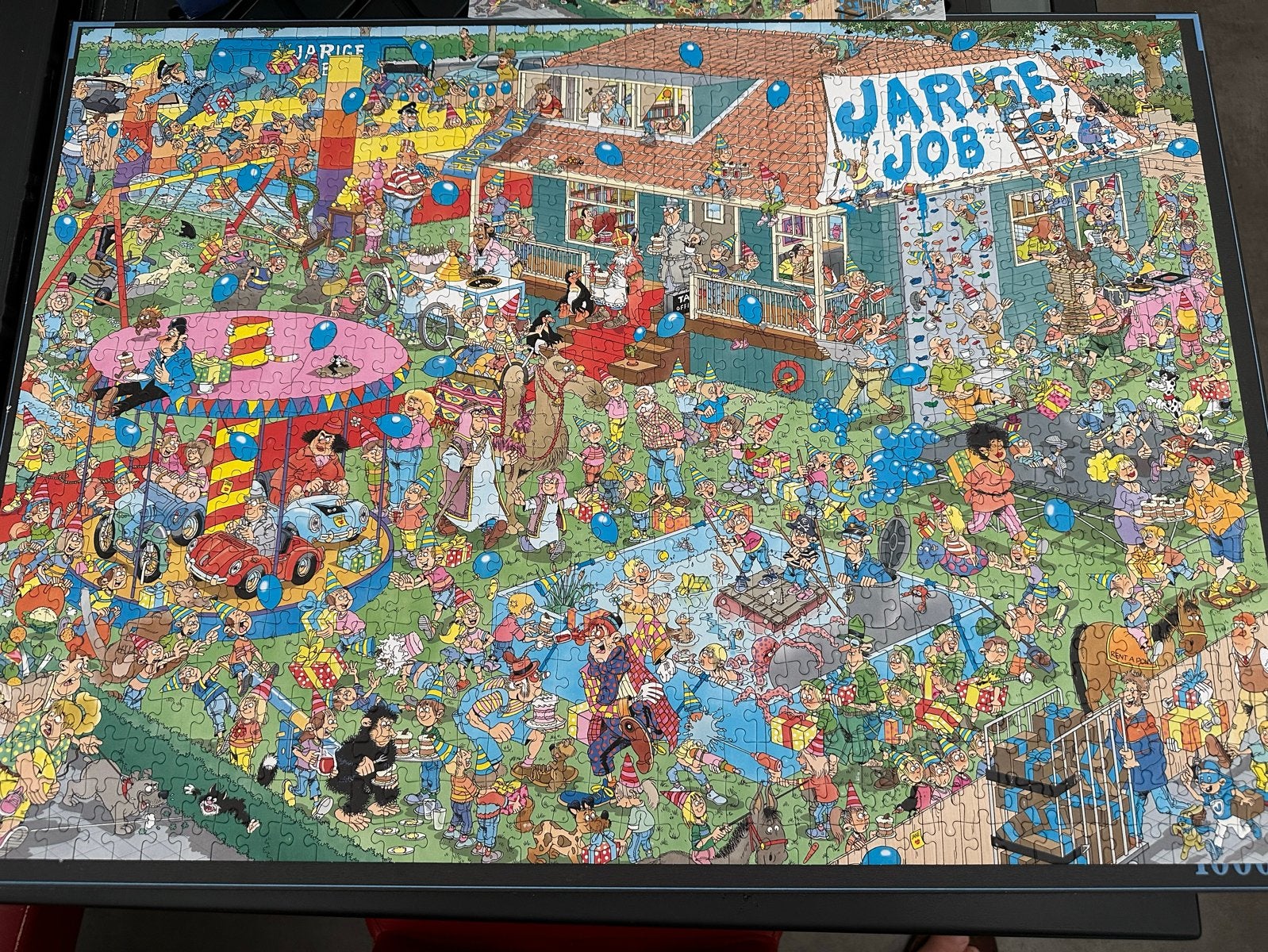 Jan van Haasteren legpuzzel - Jarige Job (1000 stukje, Ophalen of Verzenden, 500 t/m 1500 stukjes, Zo goed als nieuw, Legpuzzel