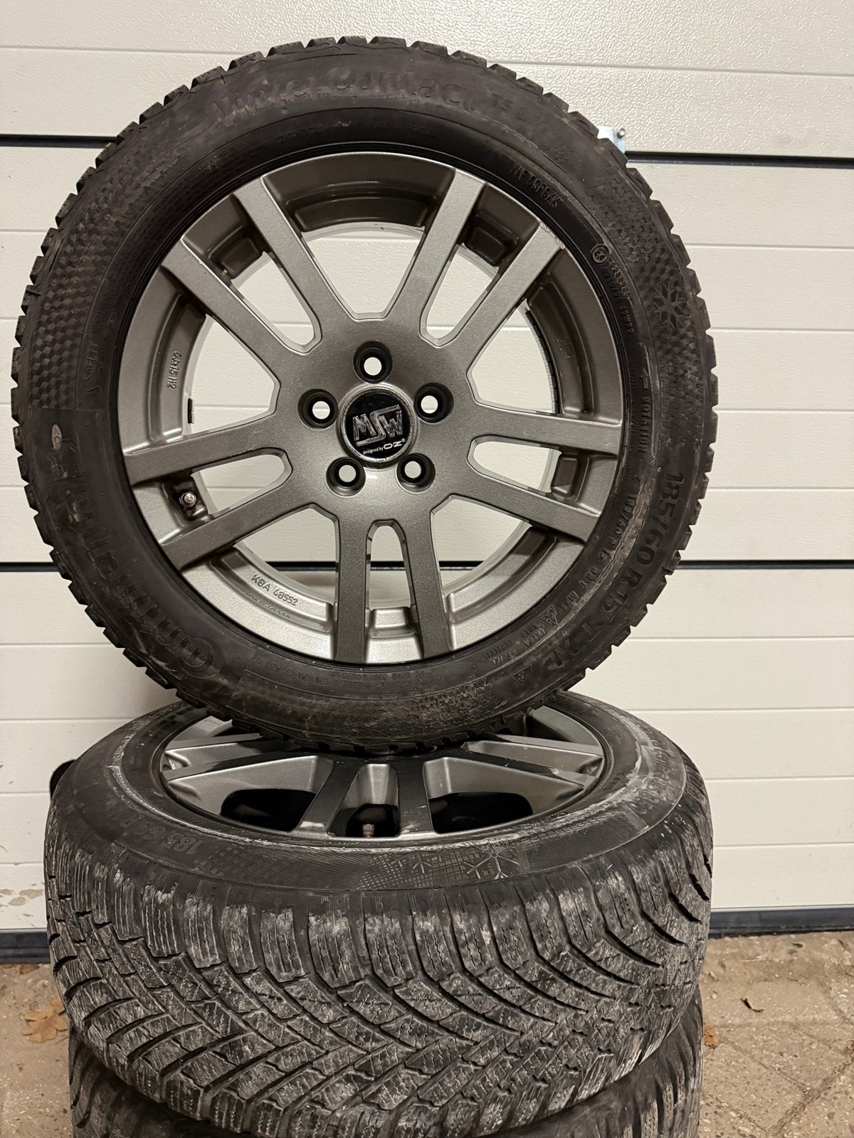 MSW 85 Velgen+Continental TS 860 Winterbanden 185/60R15, Auto-onderdelen, Ophalen, 15 inch, Banden en Velgen, 185 mm