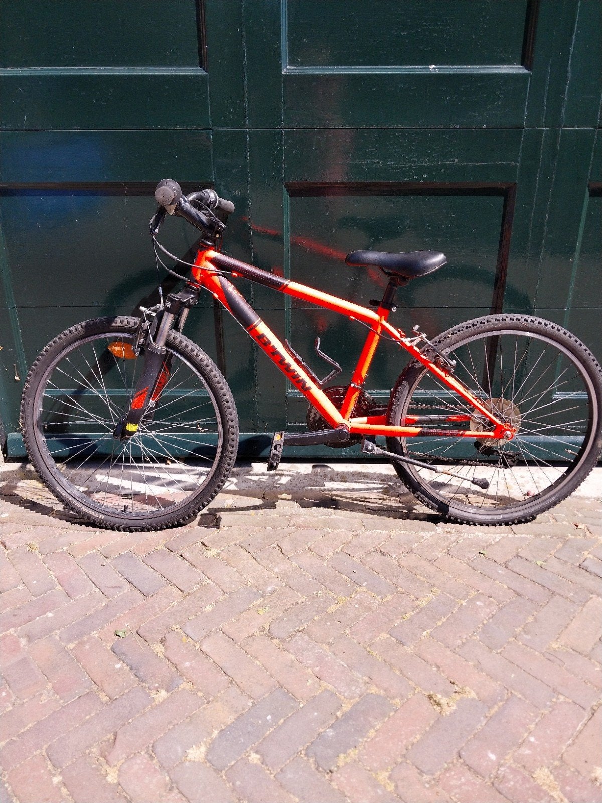 B'Twin Rockrider 340 Mountainbike - Oranje/Zwart, Gebruikt, Hardtail, 49 tot 53 cm, Ophalen