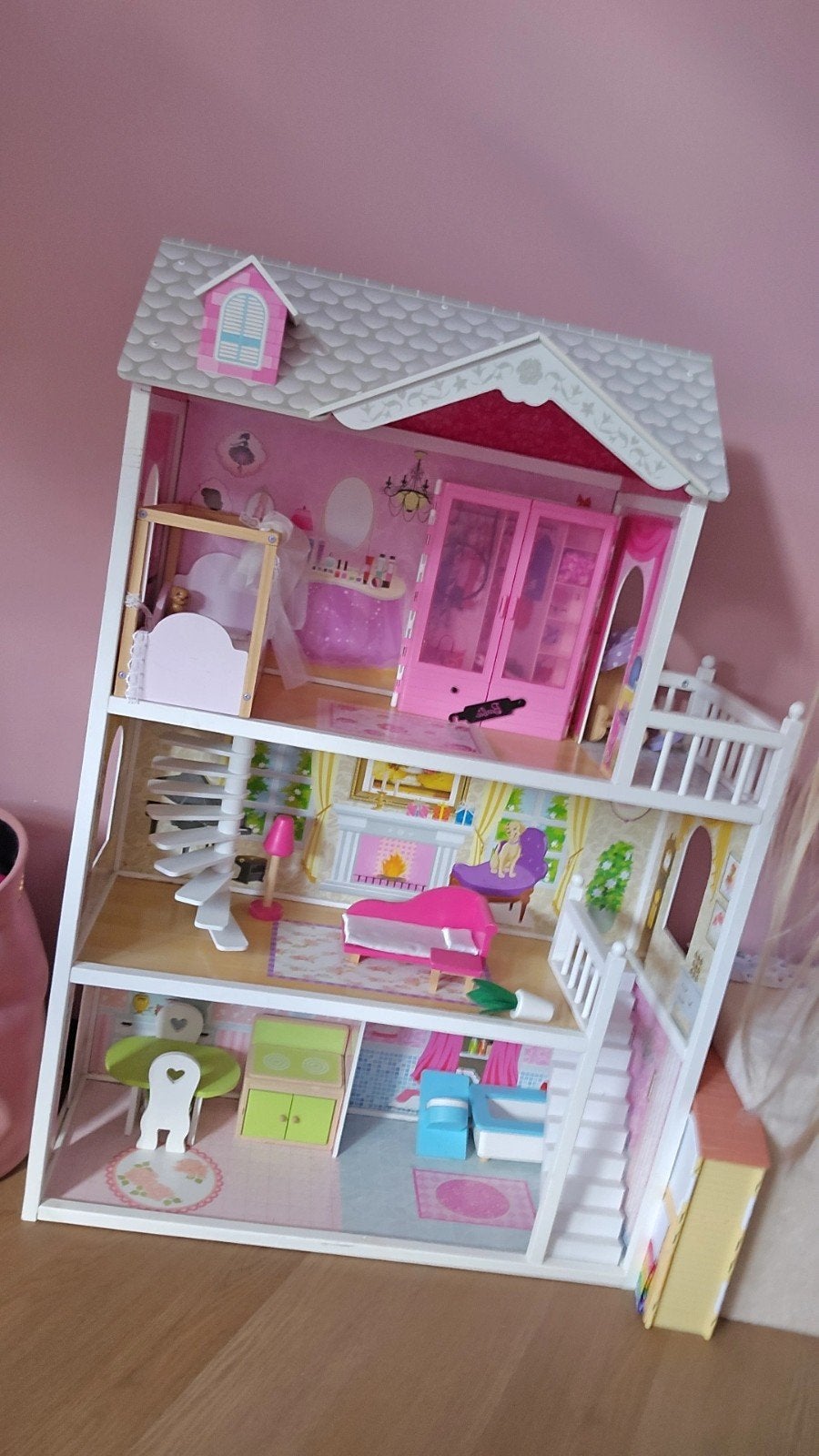 Barbie Poppenhuis XL met Meubels, Kinderen en Baby's, Ophalen, Gebruikt, Poppenhuis