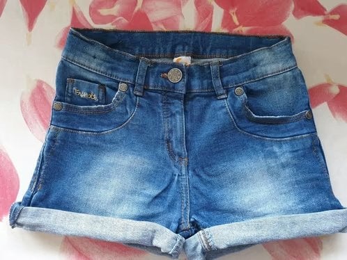 Jeans short, maat 134 _ Frendz, Broek, Meisje, Frendz, Ophalen of Verzenden