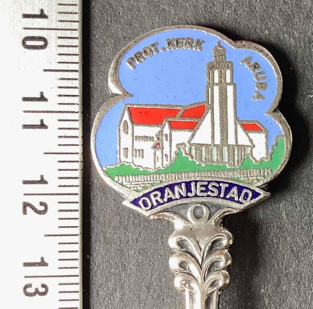 lepel, Oranjestad, Aruba, Prot. kerk, emaille (L34, Verzamelen, Ophalen of Verzenden, Gebruikt