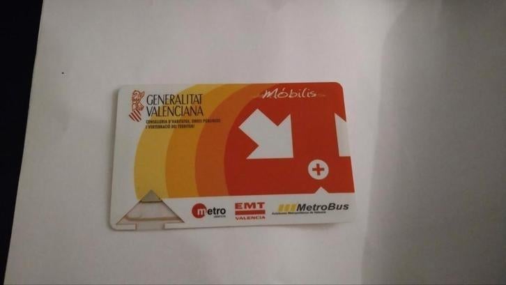 Metrokaart Valencia ov-kaart openbaar vervoer Spanje, Tickets en Kaartjes, Eén persoon, Bus, Metro of Tram, Buitenland, Algemeen kaartje