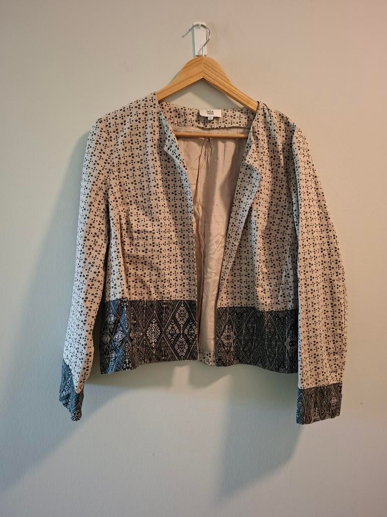 Noa Noa speels jasje beige/donkerblauw XL - Lente/Zomer, Noa Noa, Beige, Maat 46/48 (XL) of groter, Ophalen of Verzenden