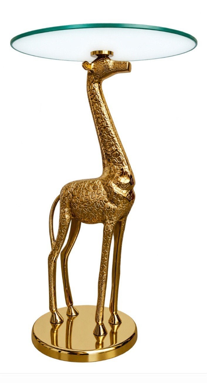 Polspotten gold giraffe side table! Pols potten bijzettafe, Minder dan 55 cm, Hollywood regency, Metaal of Aluminium, Rond