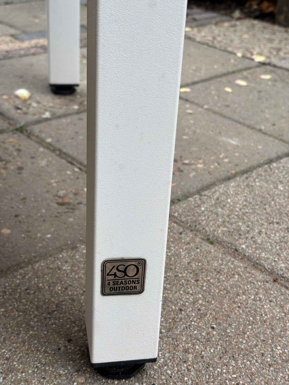 4 Seasons Outdoor salontafel - grijs/wit  120-70-40 cm, Ophalen, Gebruikt, Rechthoekig, Aluminium