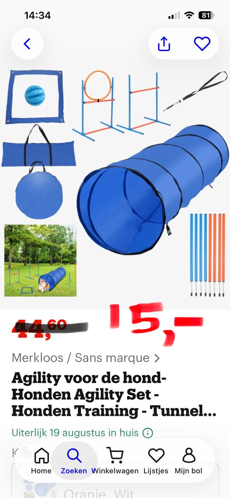 Agility set/ training set voor hond, Ophalen of Verzenden, Zo goed als nieuw, Behendigheidspeelgoed, Overige merken