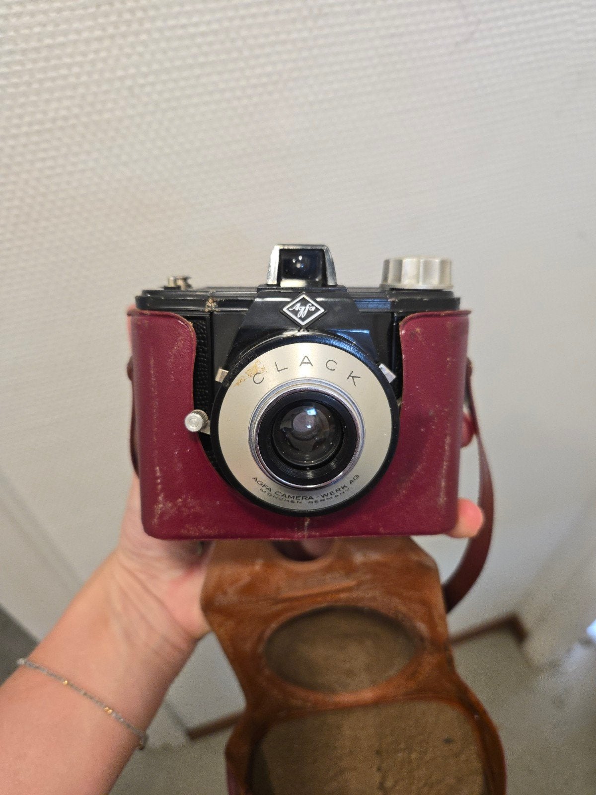 Vintage Agfa Clack camera met hoes, Compact, Onbekend, Ophalen of Verzenden, Onbekend