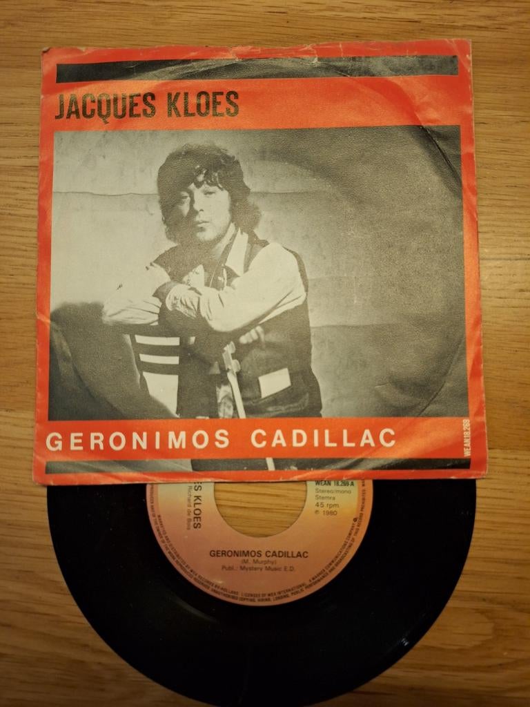 Jacques Kloes - Geronimos Cadillac Vinyl Single (1980), Gebruikt, 7 inch, Single, Ophalen of Verzenden