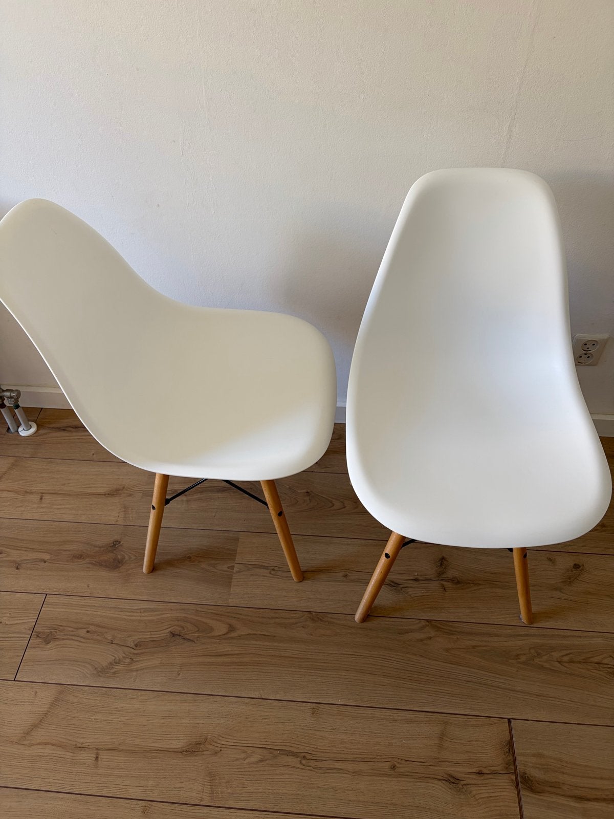 6 Witte Scandinavische Kuipstoelen - Zeer Goede Staat, Ophalen, Kunststof, Wit, Zo goed als nieuw