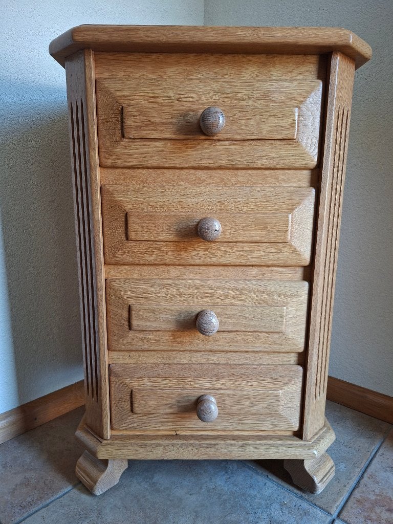 Blank eiken ladekast, Huis en Inrichting, Kasten | Ladekasten, Ophalen, Minder dan 50 cm, Eikenhout, Zo goed als nieuw