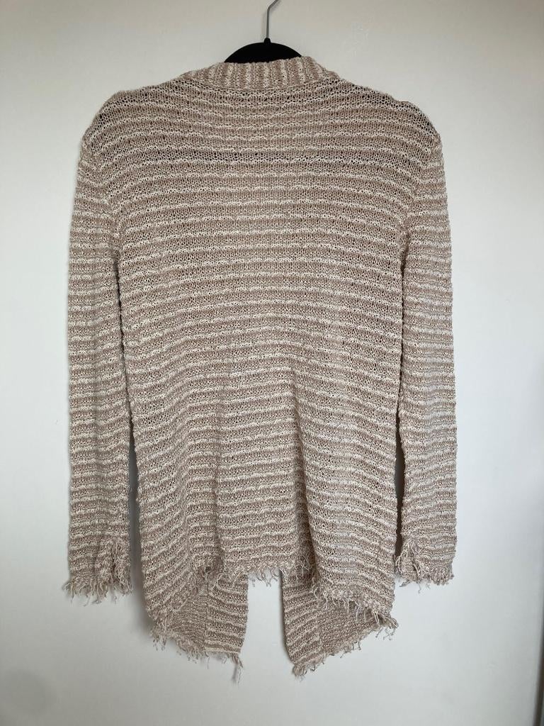 Anneclaire beige creme grofgebreid vest ruffels IT 44/ 38, Kleding | Dames, Truien en Vesten, Maat 38/40 (M), Info@anneclaire.it
