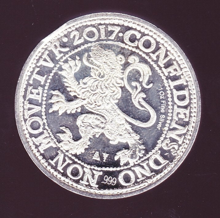 Zilveren Leeuwendaalder 2017 restrike van 1 ounce nu 90 euro, Ophalen of Verzenden, Vóór koninkrijk, Losse munt, Zilver