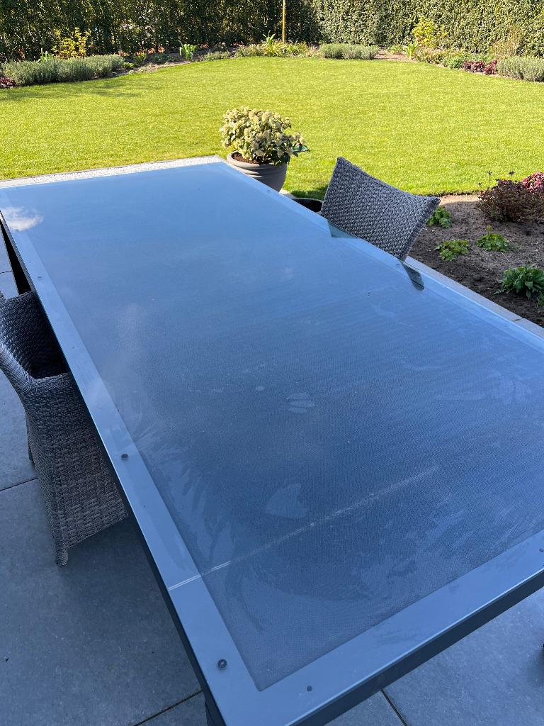 6 persoons tuintafel, Tuin en Terras, Ophalen, Gebruikt, Rechthoekig, Aluminium