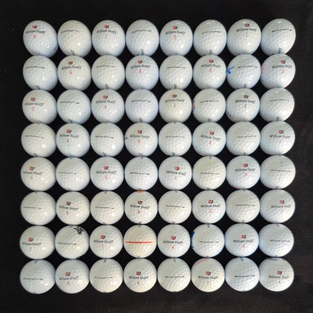 64 mooie Wilson Staff DX2 SOFT (= DUO SOFT) golfballen, Ophalen of Verzenden, Zo goed als nieuw, Bal(len)